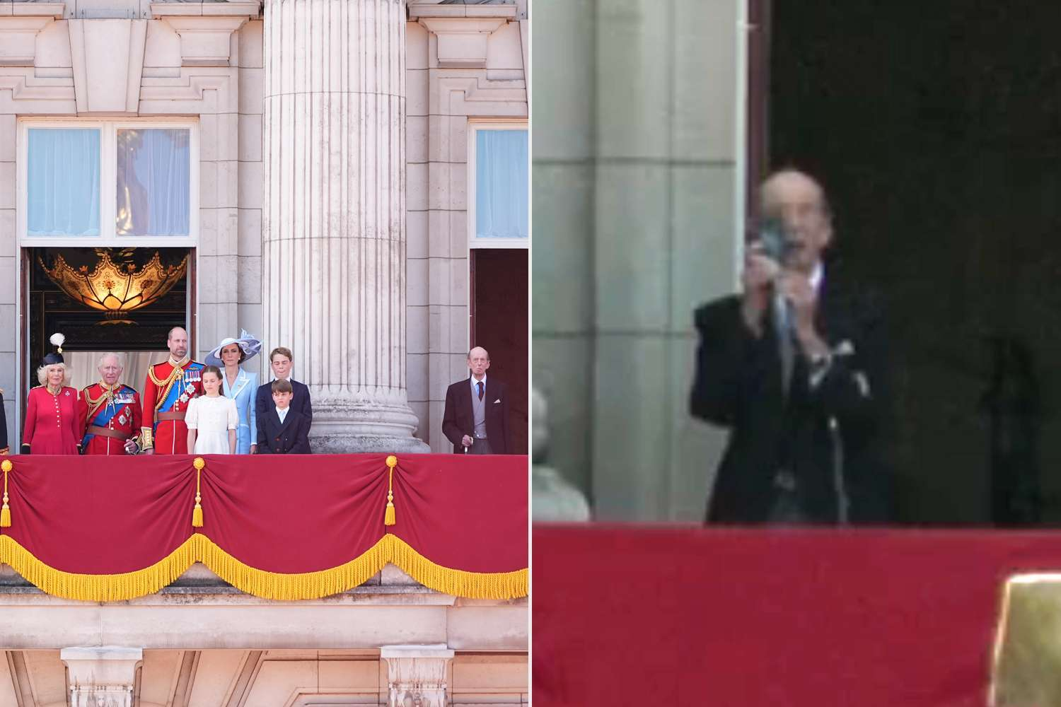 Duke of Kent Whips Out Phone on Buckingham Palace Balcony During Trooping the Colour