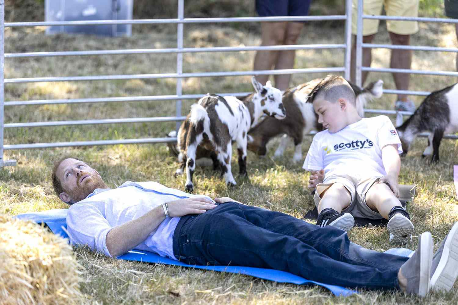 Prince Harry's Goat Yoga Oops — He Laughs Off a Cheeky Moment at Charity Festival